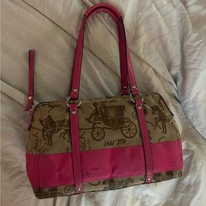 Monogram Coach Shoulder bag With Pink Trim💗🎀